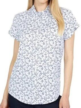 Vintage UNTUCKit Women's XL Christine Floral Button Down Short Sleeve Shirt